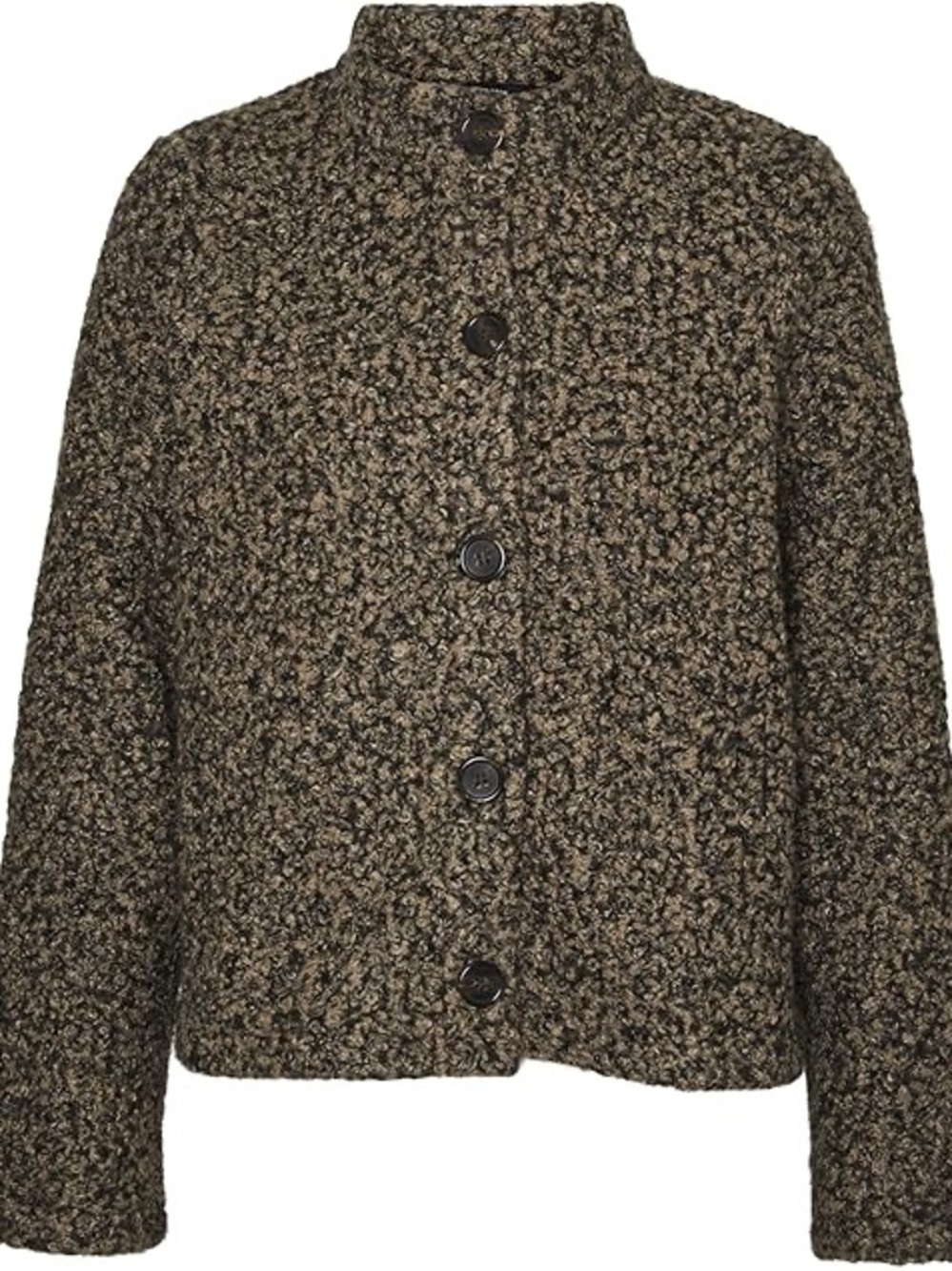 Brown and black teddy cardigan button coat sweater